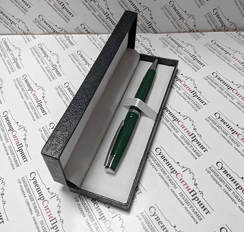 Ручка шариковая Pen Pro зеленая+серебро BZB-L4 - канцтовары в Минске